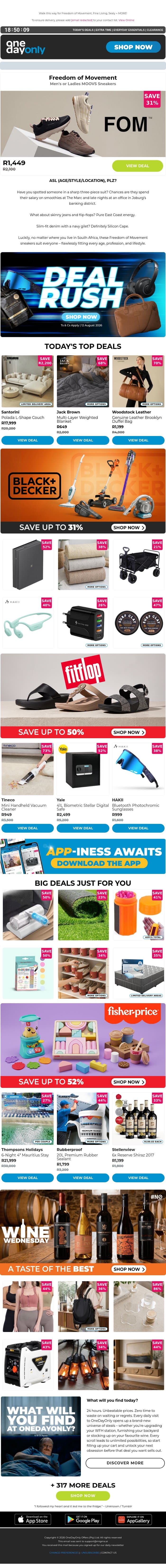 Rush, rush: Save up to 86% OFF 💨 email from Odo screenshot
