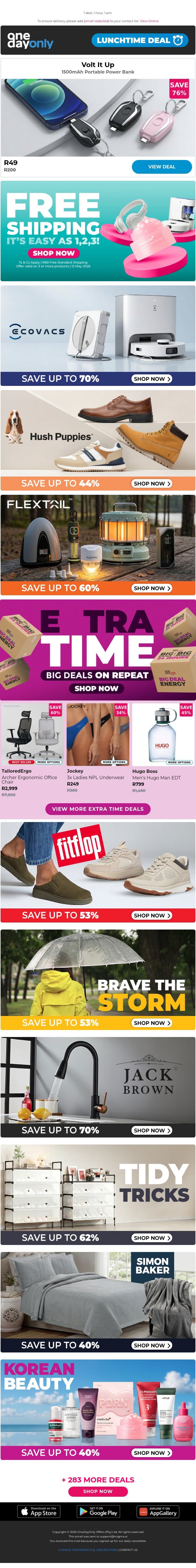 76% OFF? That’s power ⚡ email from Odo screenshot