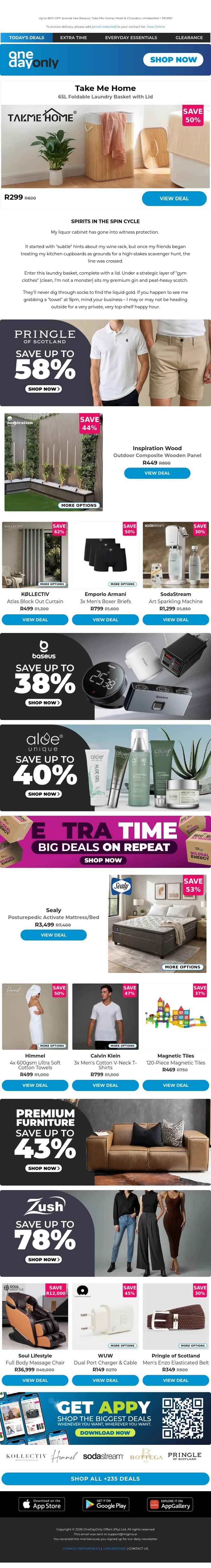 Grab this weekend by the DEALS 💪🏽 email from Odo screenshot