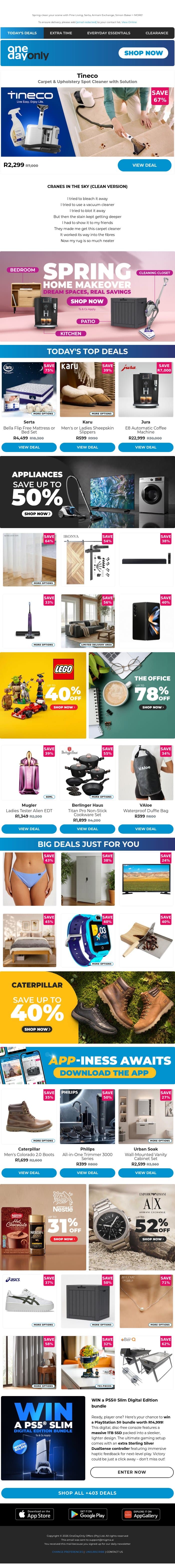 Up to 78% OFF? Suck up these savings! 💸 email from Odo screenshot