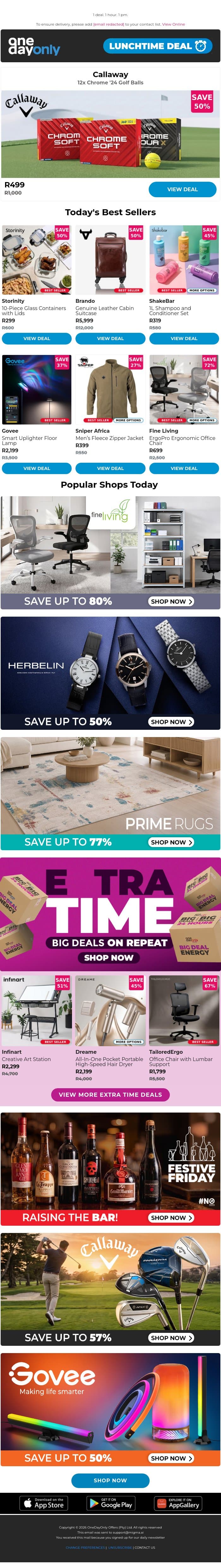 50% OFF? That's a hole in one! ⛳🏌️ email from Odo screenshot