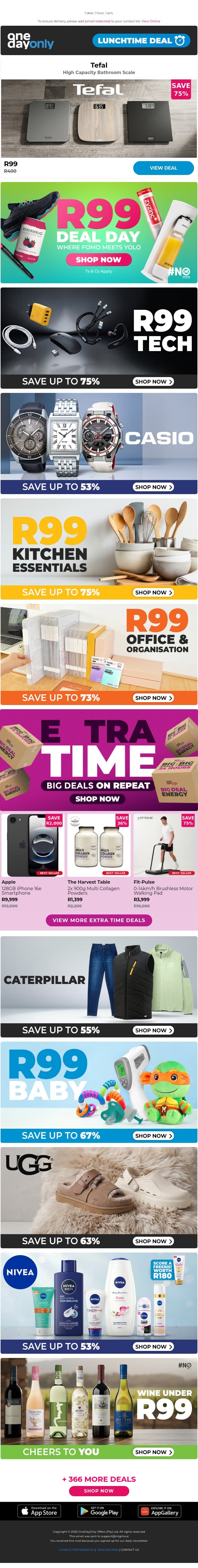 R99? That’s a heavy saving! ⚖️ email from Odo screenshot