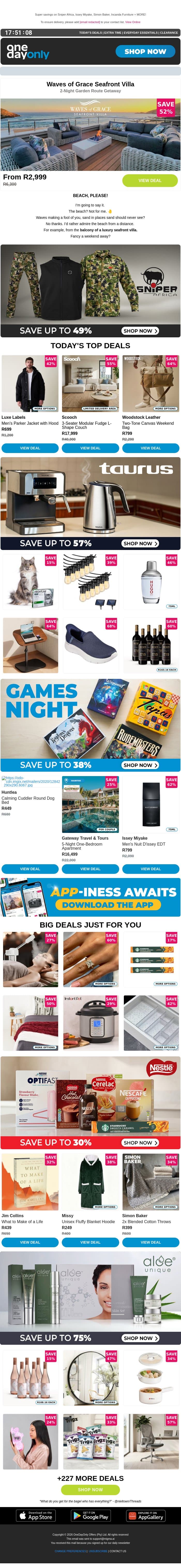 Up to 85% OFF? Beach, please! 🌊 email from Odo screenshot