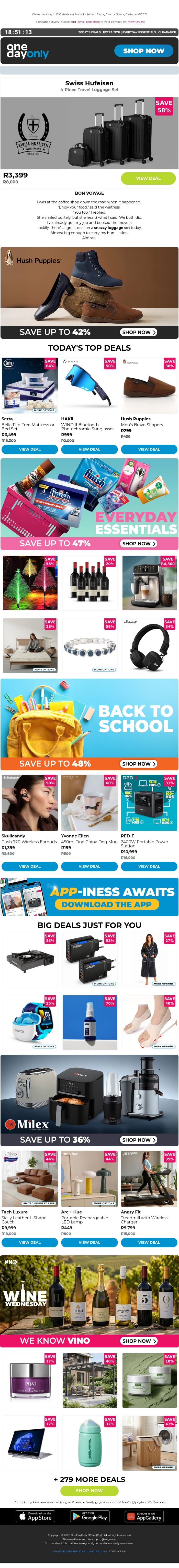 Up to 82% OFF? What a trip! 🧳 email from Odo screenshot