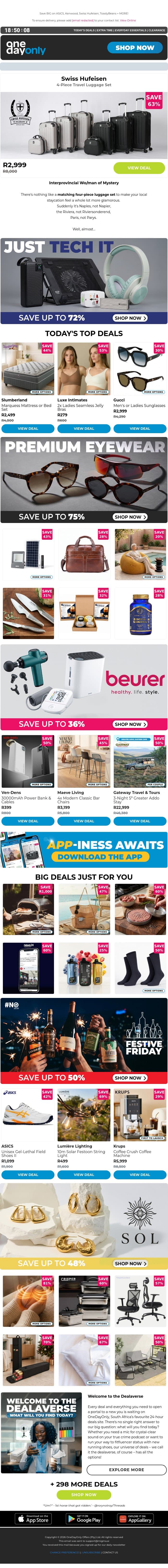Up to 81% OFF? Bag it! 🧳 email from Odo screenshot