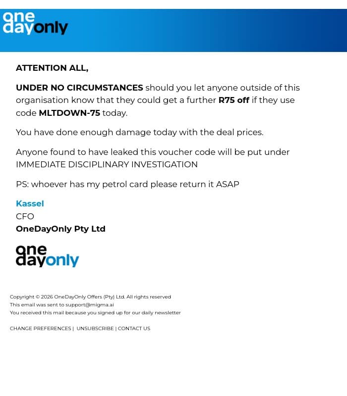 FWD FWD: URGENT MEMO INTERNAL ONLY email from Odo screenshot