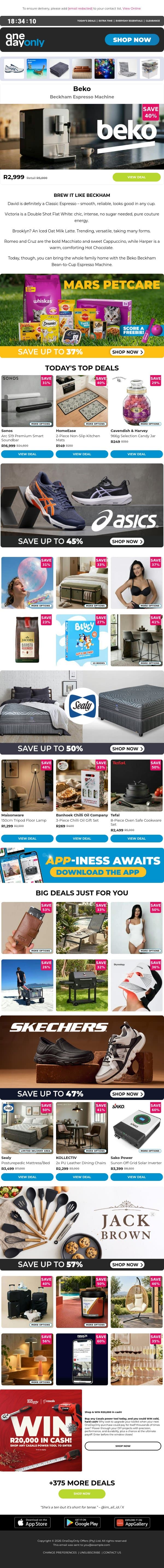 Up to 78% OFF: Spice up the price! 💸 email from Odo screenshot