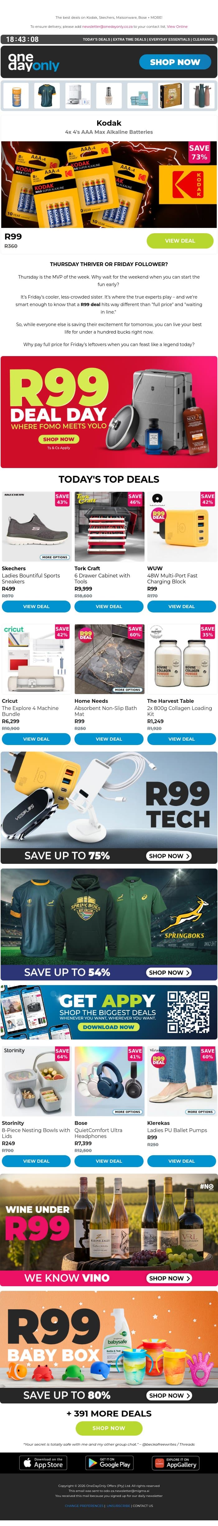 R99 deals to ditch the Januworries πΈ email from Odo screenshot