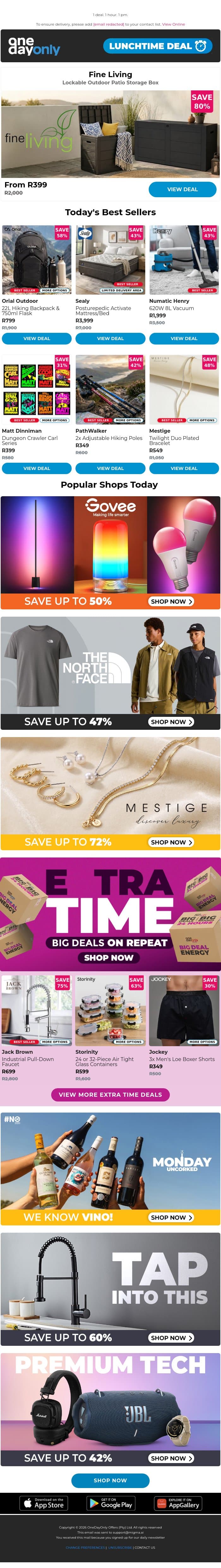 80% OFF in the box! ☑️ email from Odo screenshot