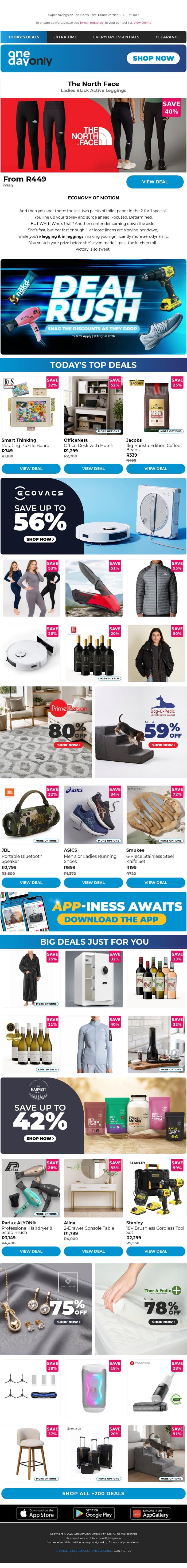 Up to 80% OFF? Leg it! 🏃 email from Odo screenshot