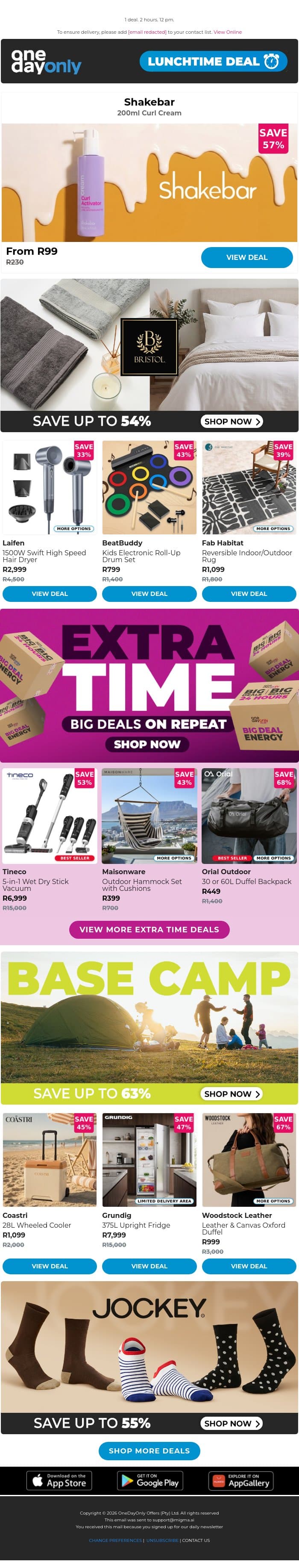 Treat yourself for R99! 🧖 email from Odo screenshot
