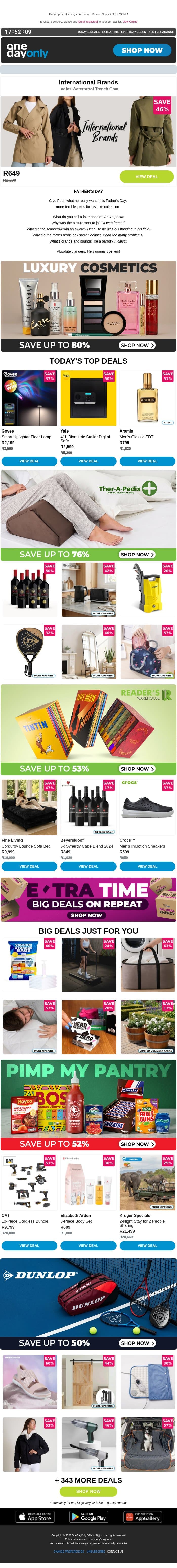 Up to 81% OFF, straight off the cuff! 🧥 email from Odo screenshot