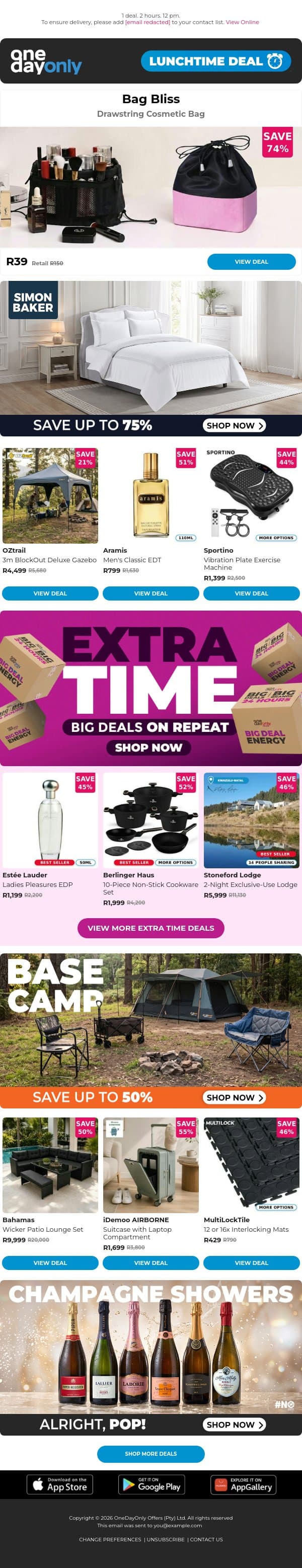 R39? Bag it quick! 💄👝 email from Odo screenshot