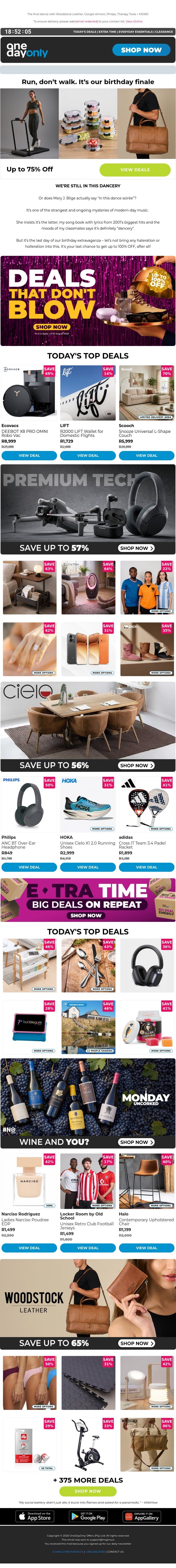 Last call for up to 100% OFF! 🔔 email from Odo screenshot