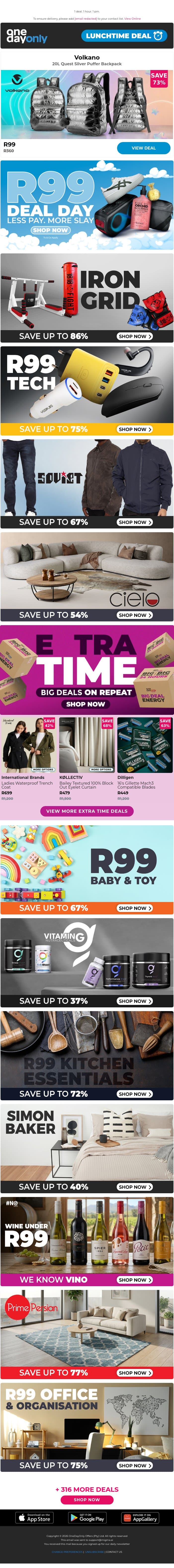 R99 for this silver lining 🩶 email from Odo screenshot