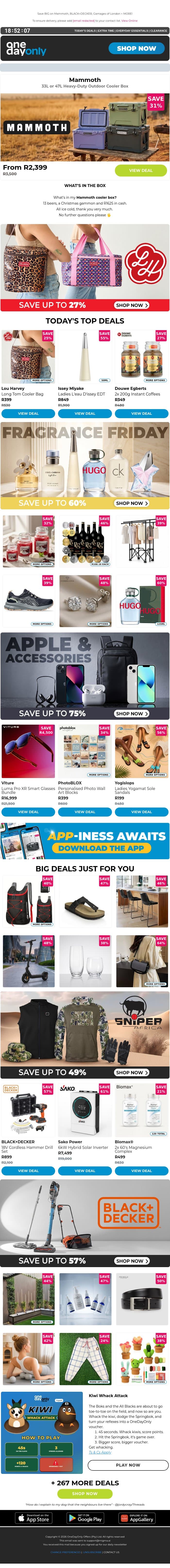 Up to 85% OFF? So cool! ❄️ email from Odo screenshot