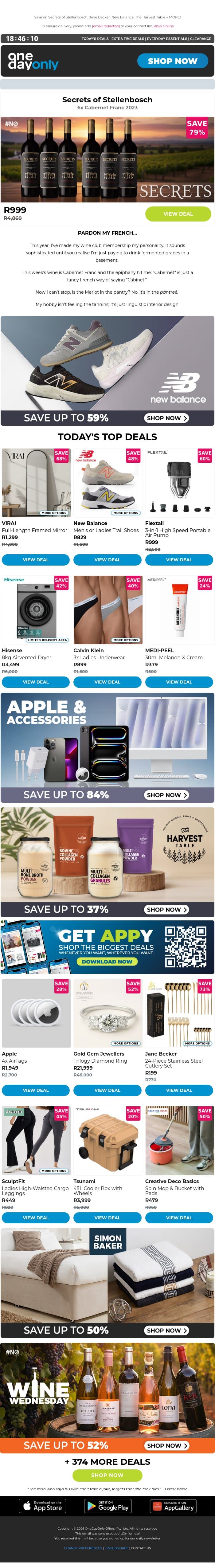 Cool down with up to 84% OFF 🧊 email from Odo screenshot