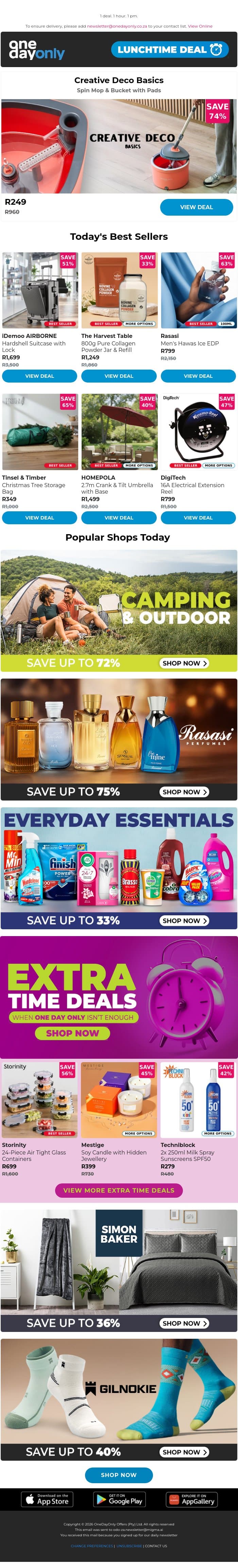 74% OFF? Give this deal a spin! 🌀 email from Odo screenshot