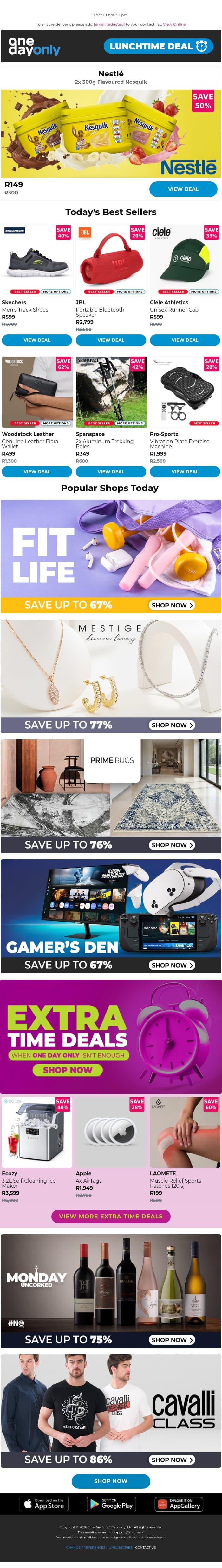 Hop to it! 50% off this duo 🐰 email from Odo screenshot