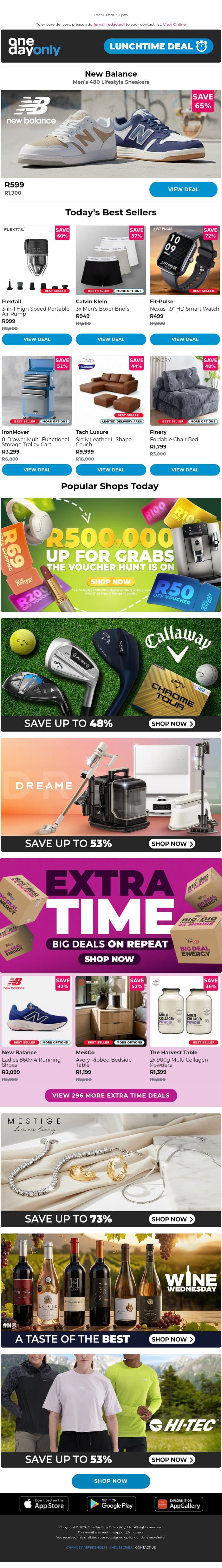 65% OFF: Treat your feet 👟 email from Odo screenshot