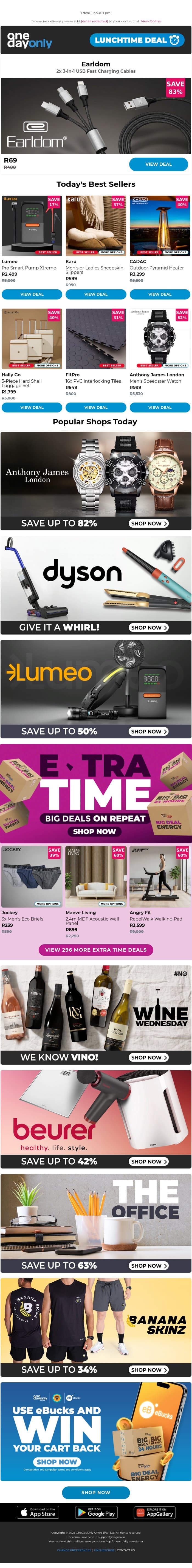 R69 for 2 is shockingly good ⚡ email from Odo screenshot