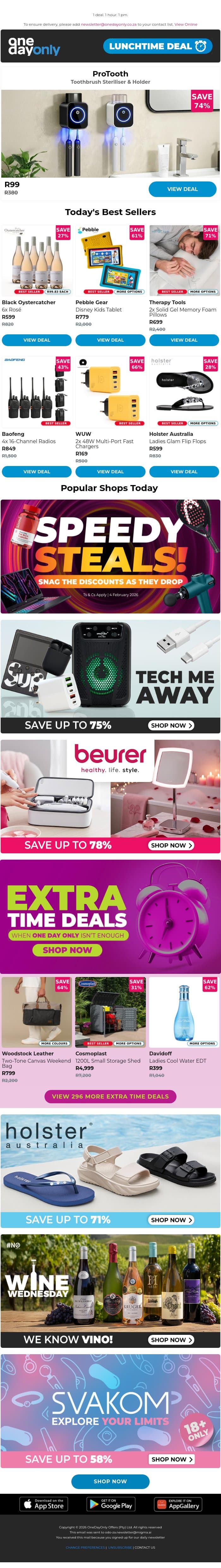 74% OFF? Holy molar! 🦷 email from Odo screenshot