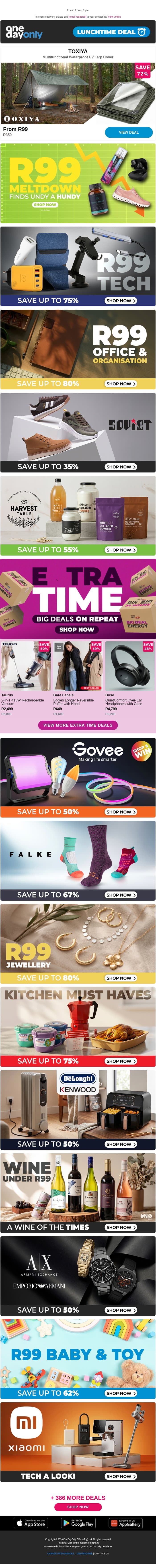 72% OFF? That’s a tip-tarp saving! ⛺ email from Odo screenshot
