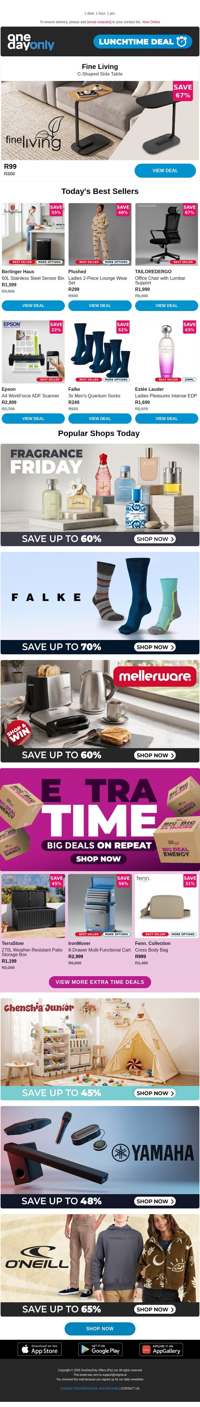 R99? C it to believe it! 😱 email from Odo screenshot