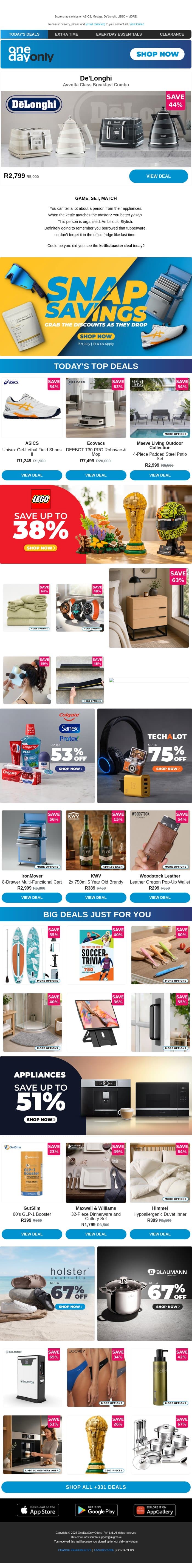 Up to 77% OFF? We’ll toast to that! 🍞 email from Odo screenshot