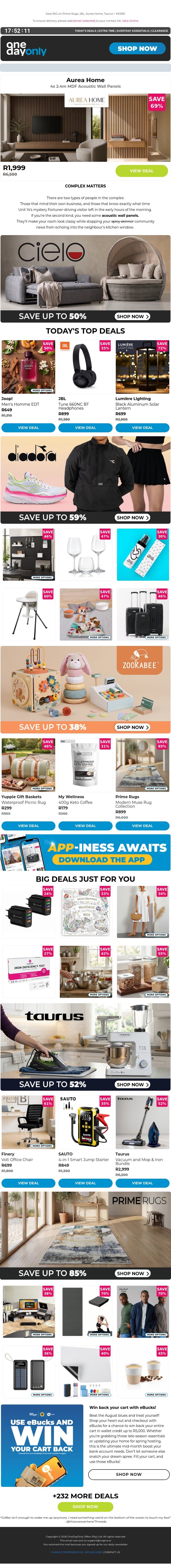 Up to 85% OFF? Sounds incredible! 🪵 email from Odo screenshot
