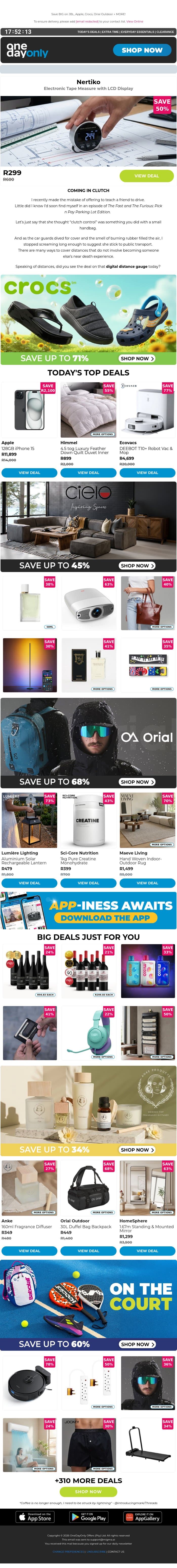 Up to 84% OFF? DIY not! 👷 email from Odo screenshot