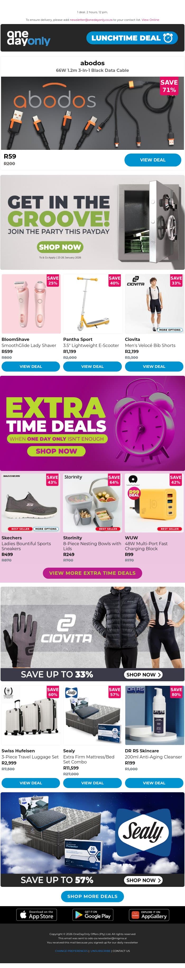 Lightning speed for R59 ⚡ email from Odo screenshot