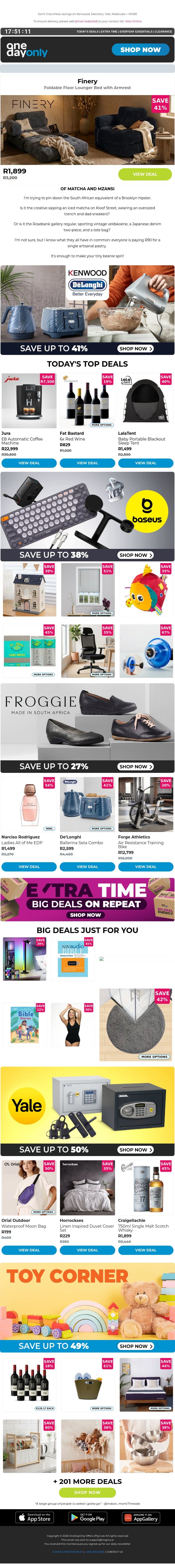 Up to 80% OFF! Don’t sleep on this 😴 email from Odo screenshot