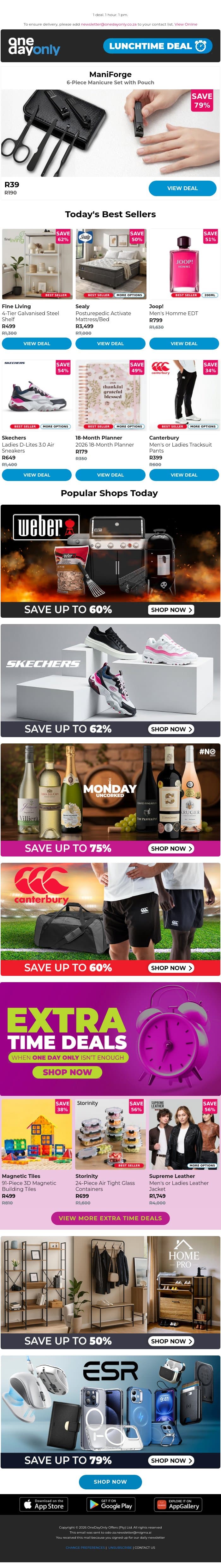 Nailed it! Here’s a R39 deal 💅🏽 email from Odo screenshot