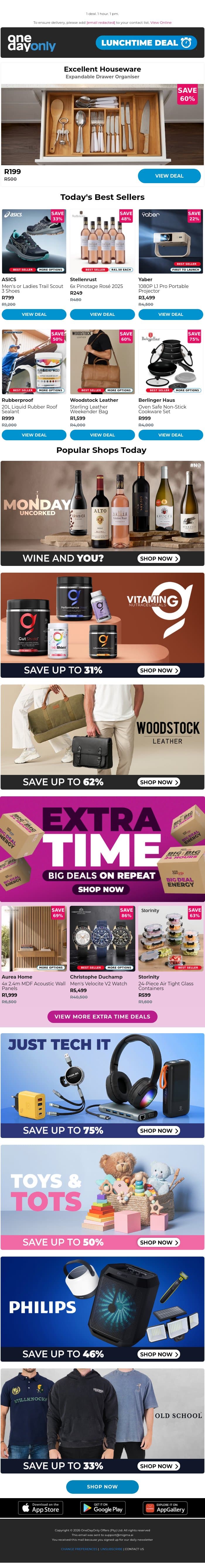 60% OFF? Where do we drawer the line? email from Odo screenshot