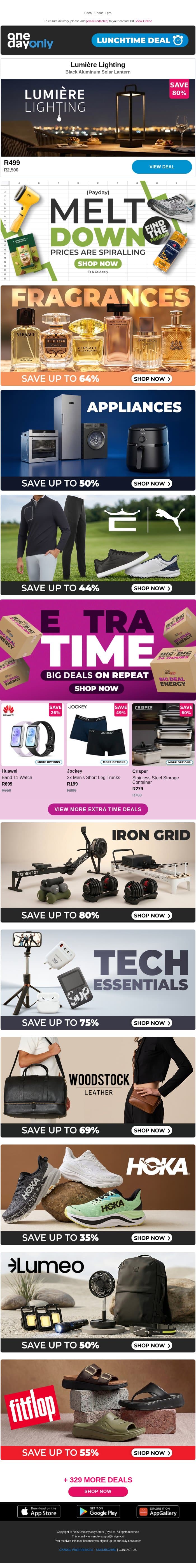 80% OFF is a bright idea 💡 email from Odo screenshot