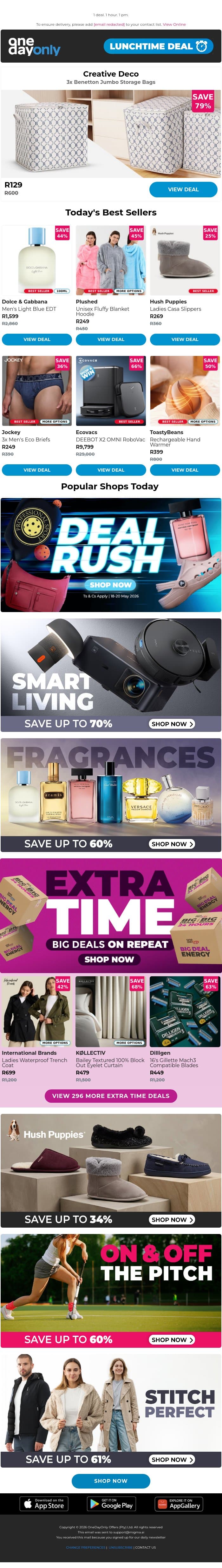 79% OFF? Bag these savings! 🛍️ email from Odo screenshot