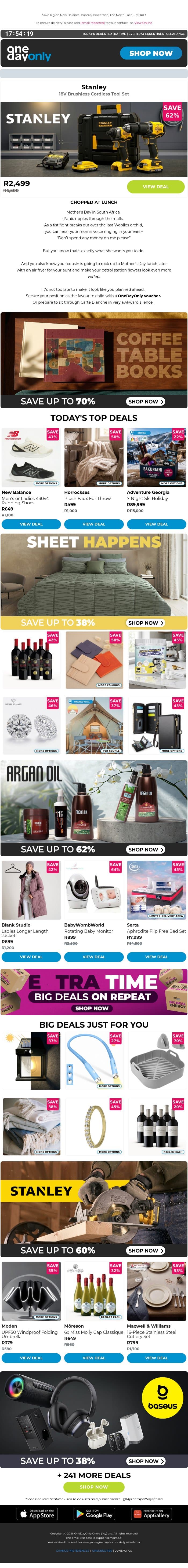 Up to 71% OFF? Mom deserves it 🥰 email from Odo screenshot