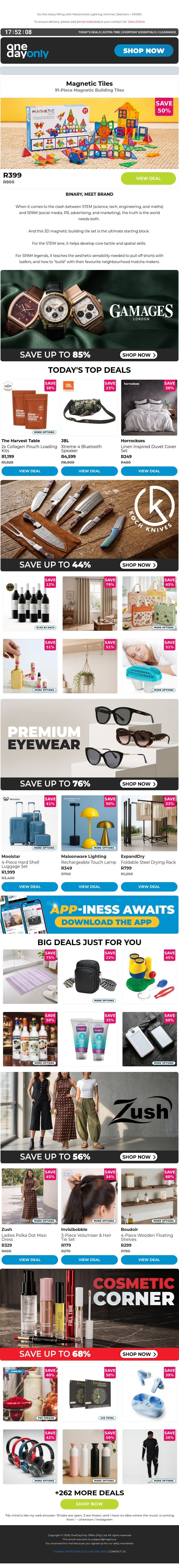 Up to 85% OFF? We’re building, fam! 👷🏽‍♂️ email from Odo screenshot