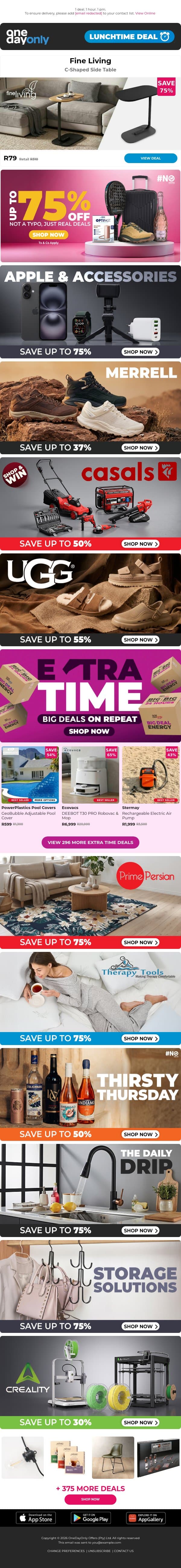 75% OFF your couch’s new BFF 🛋️ email from Odo screenshot