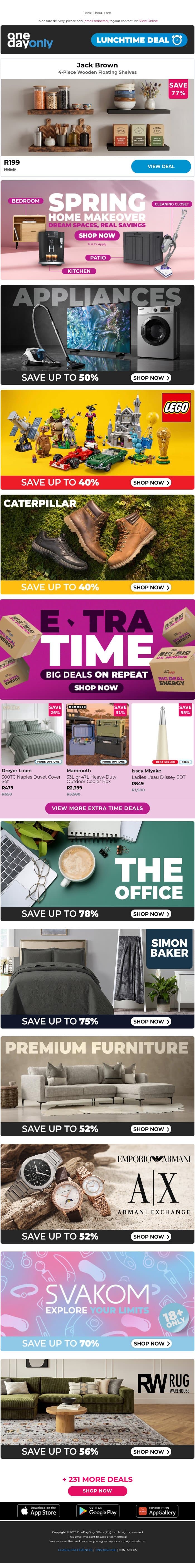 77% OFF? We wood not miss this 😏 email from Odo screenshot