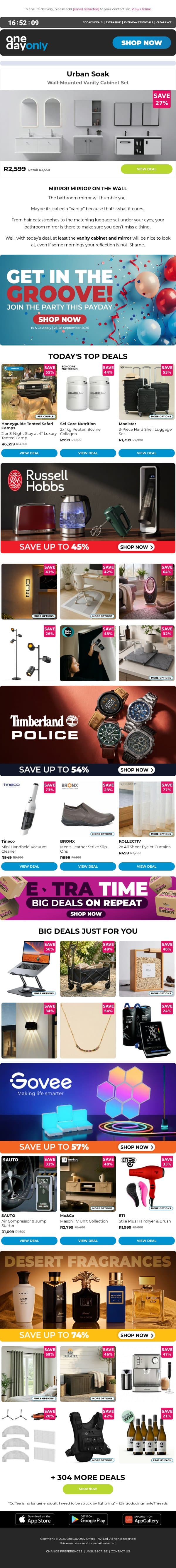 Up to 100% OFF? We’re still jolling 🕺 email from Odo screenshot