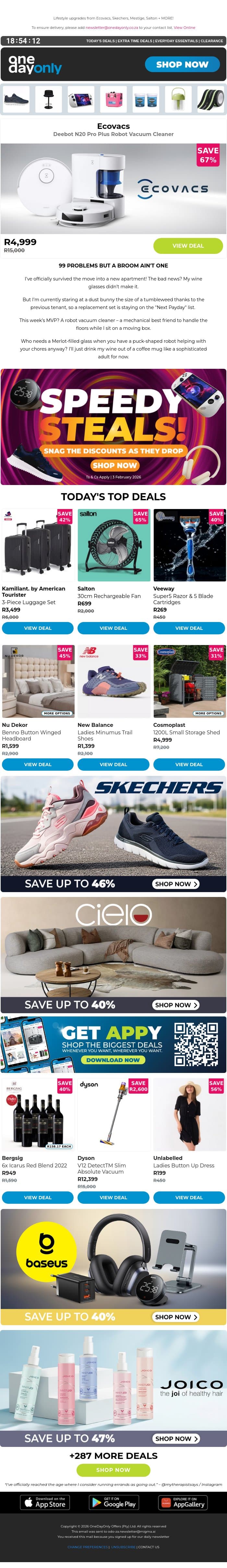 Up to 75% OFF: This is not a glitch 🤖 email from Odo screenshot