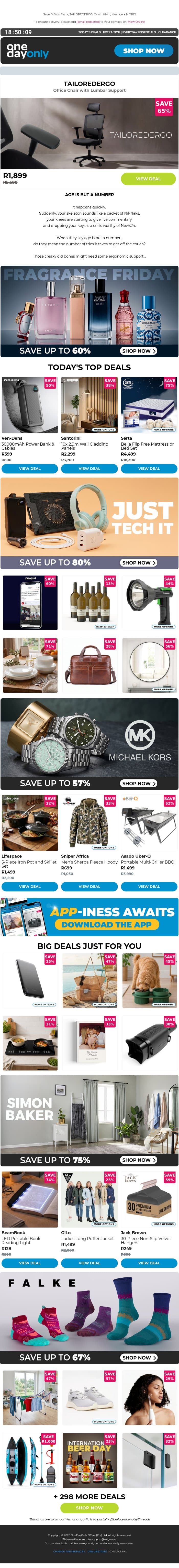 Up to 80% OFF? Are you sitting down? 😮‍💨 email from Odo screenshot