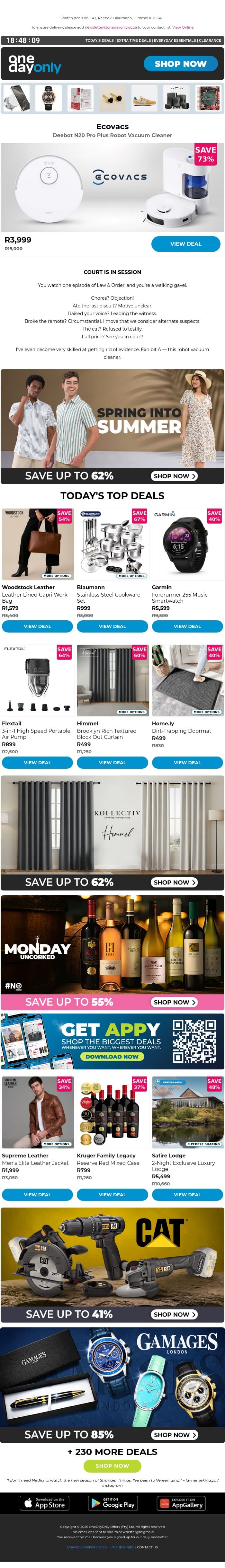 Up to 85% OFF? Yup, we’re guilty 😏 email from Odo screenshot
