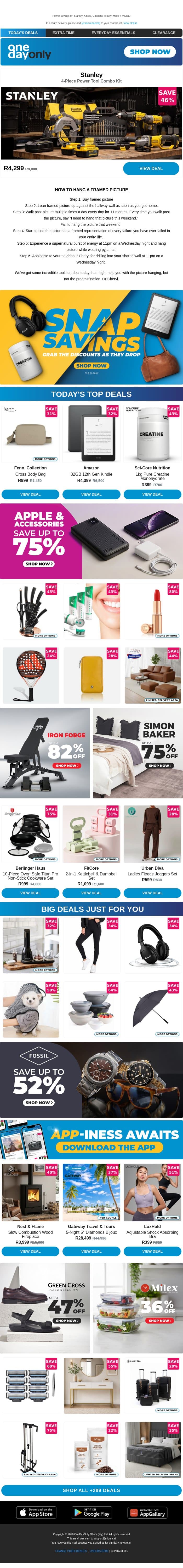 Up to 82% OFF? Oh, snap! 💥 email from Odo screenshot
