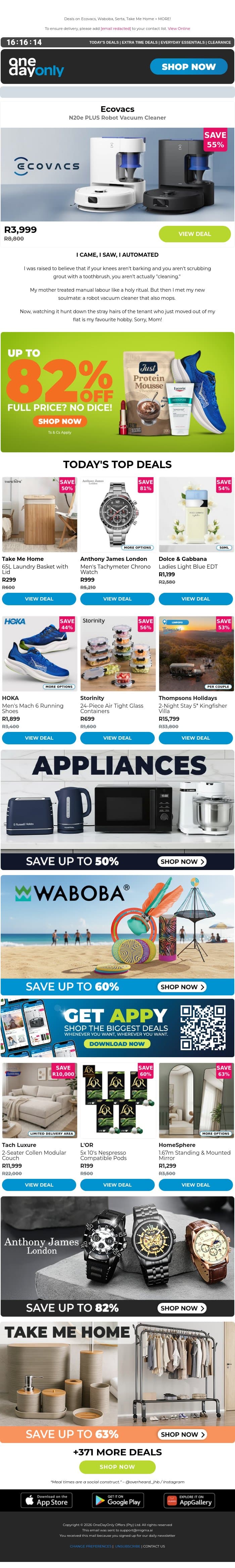 Up to 82% OFF? Yaaaaas! π email from Odo screenshot