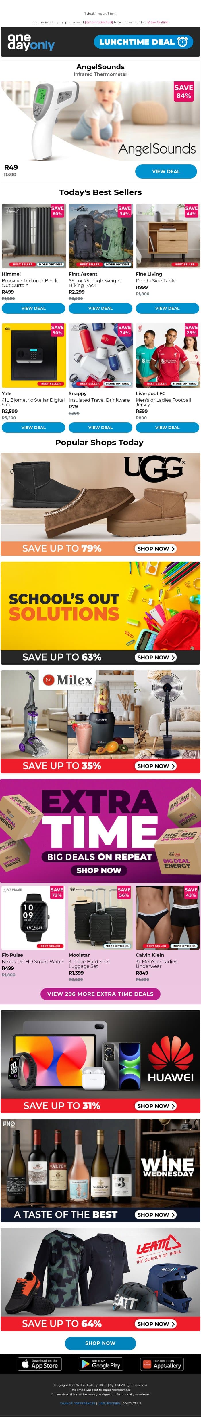 Is it hot or is it the R49 deal? 🥵 email from Odo screenshot
