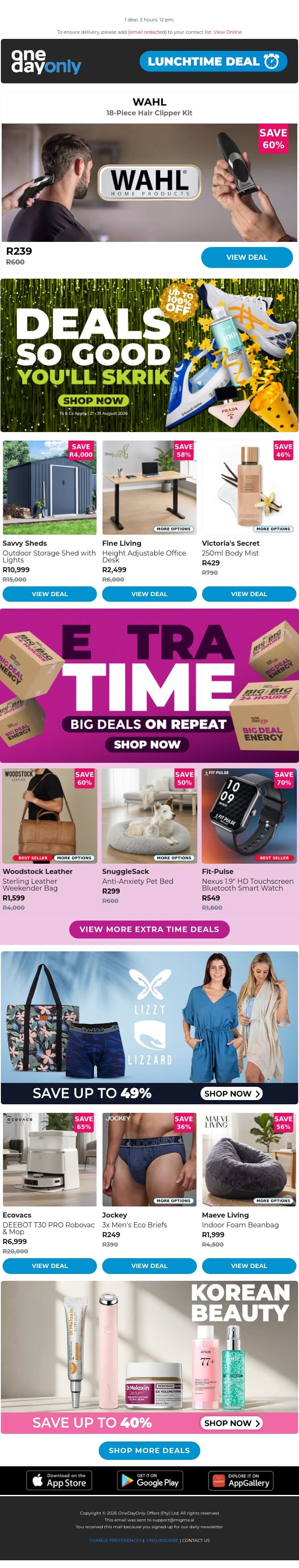 We’re shaving 60% off this price 🧔🏽‍♂️ email from Odo screenshot
