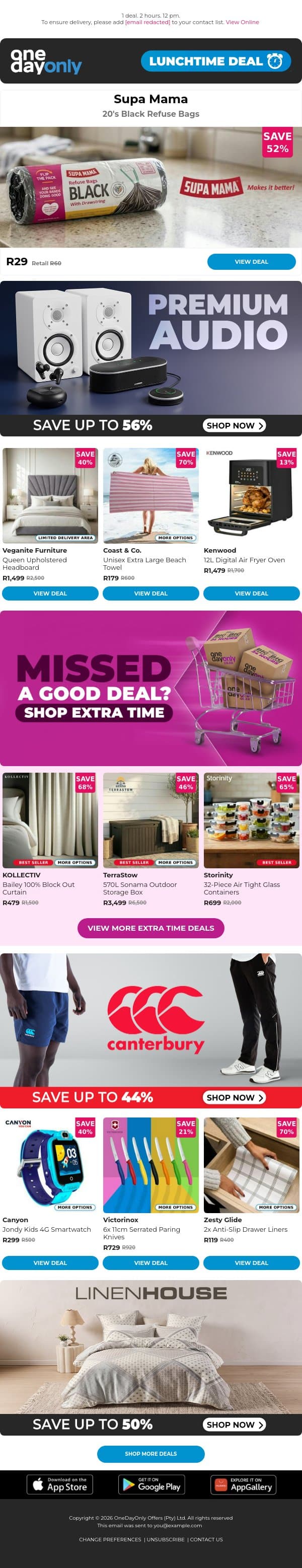 Clean up your act for R29 🖤 email from Odo screenshot